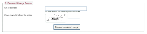 Password change request form
