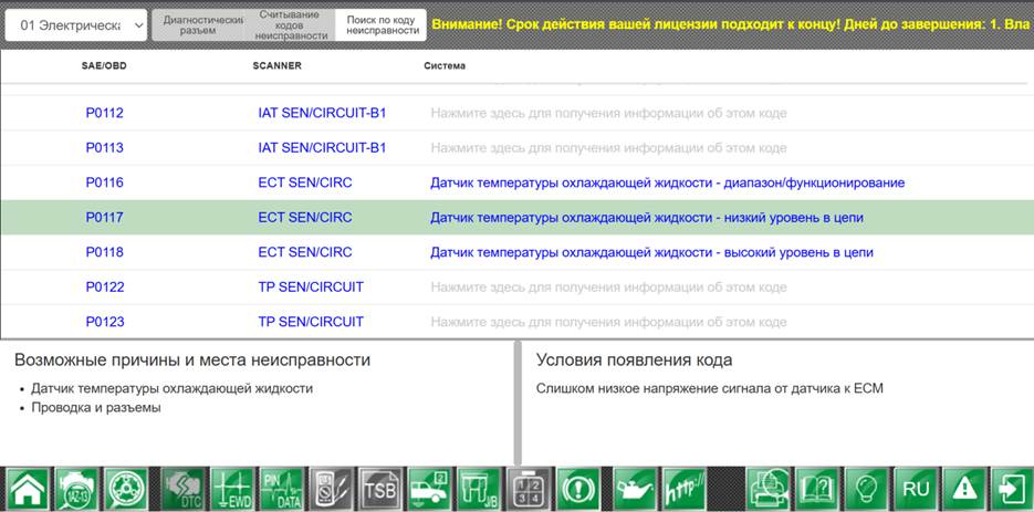 P0117 / P0118 — Датчик температуры охлаждающей жидкости (ECT), сигнал ниже/выше нормы
