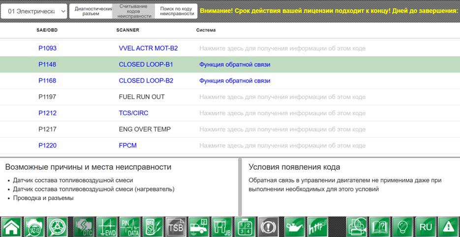 P1148 / P1168 — Ошибка замкнутого контура управления смесью (Closed Loop)