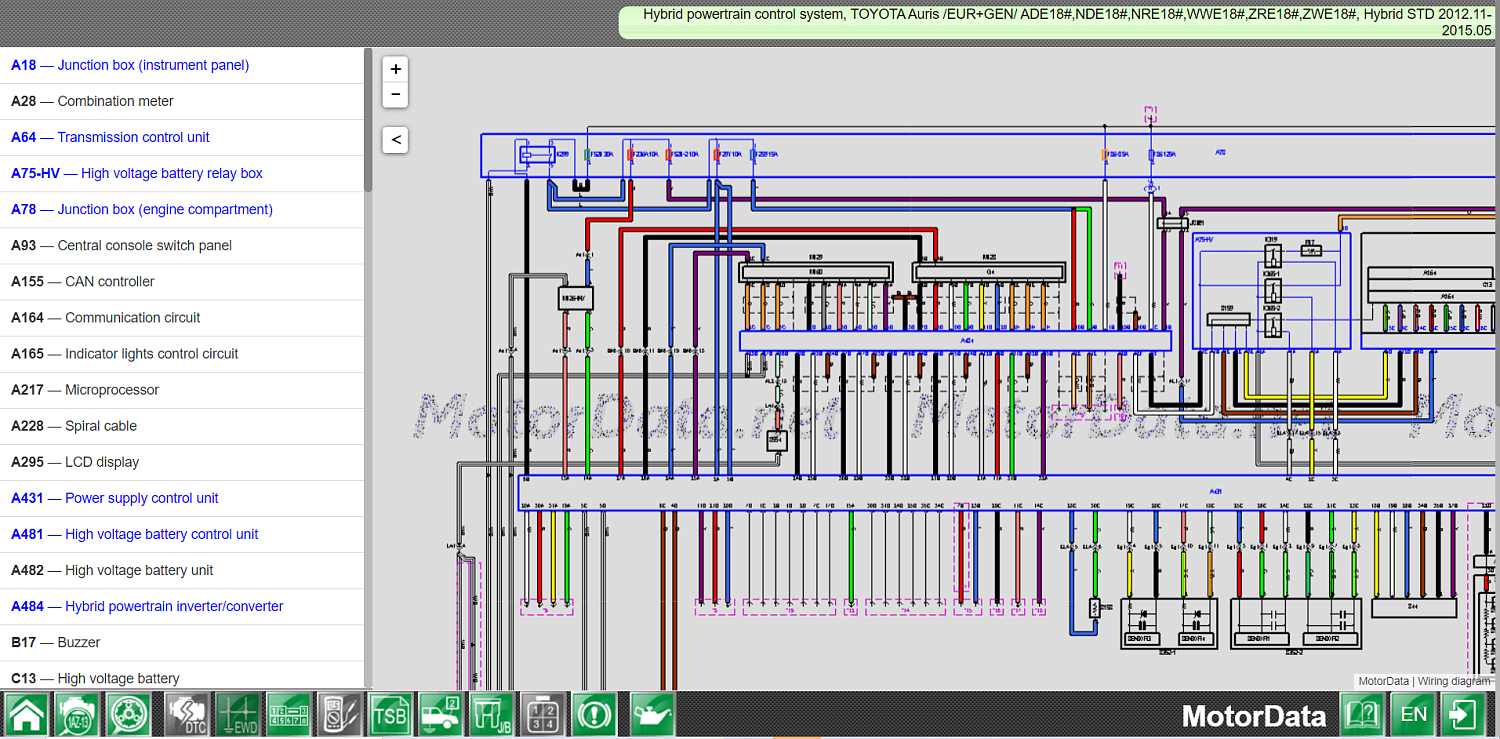 MotorData Automotive Electrics Software Features