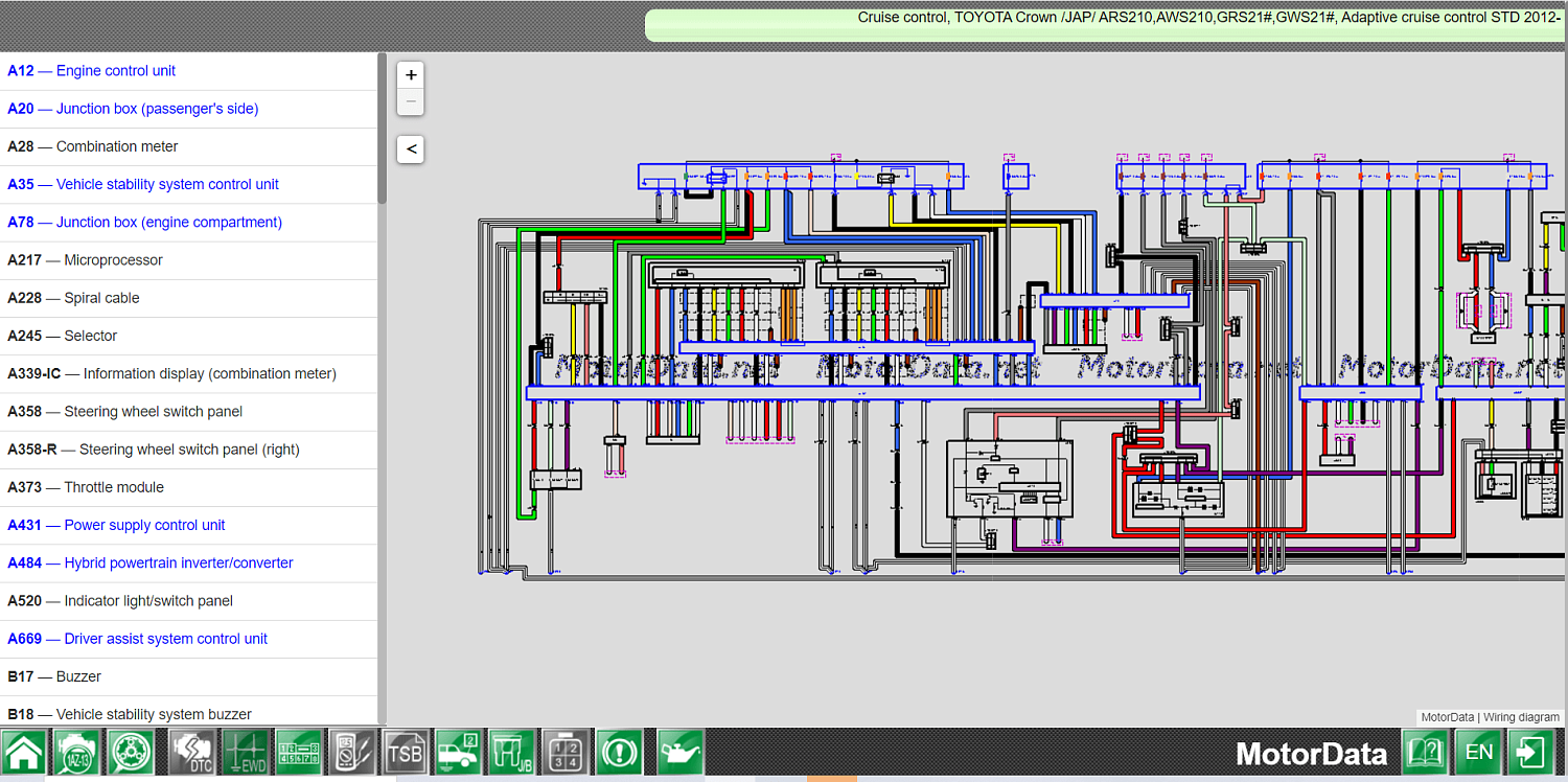 Fonctionnalités du logiciel MotorData Automotive Electrics