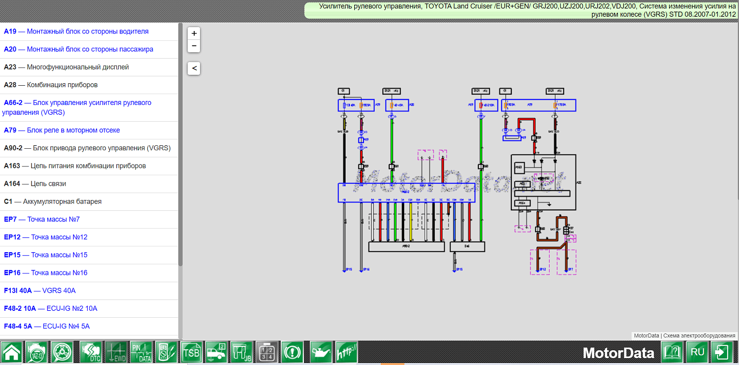 Возможности системы MotorData Автоэлектрика
