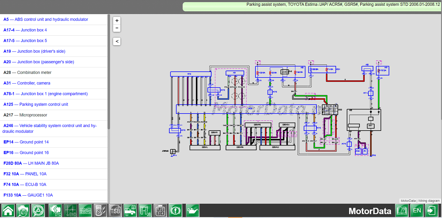 MotorData Automotive Electrics Software Features
